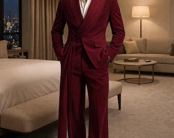 Bordeauxrode wikkelblazer heren | Formele designer-avondkleding van Maricsuits