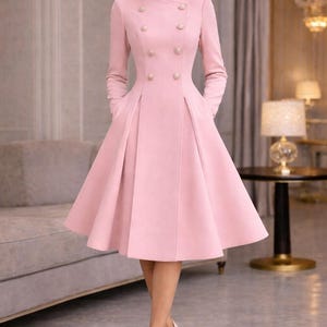 pale pink fit and flare dress Lilac Mini Dress