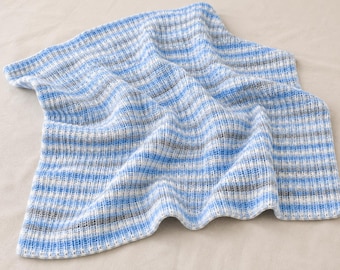 Textured Ridge Baby Blanket Crochet Pattern, DK Yarn PDF