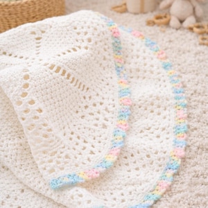 Patrón de ganchillo en PDF para manta de encaje con forma de corazón