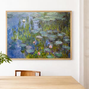 Monet Water Lilies Print, Impressionist Wall Art, Seerosen Painting, French Garden Decor, Vintage Art Print, Framed Wall Art