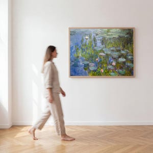 Monet Water Lilies Print, Impressionist Wall Art, Seerosen Painting, French Garden Decor, Vintage Art Print, Framed Wall Art