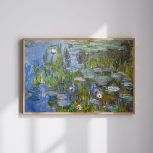 Monet Water Lilies Print, Impressionist Wall Art, Seerosen Painting, French Garden Decor, Vintage Art Print, Framed Wall Art