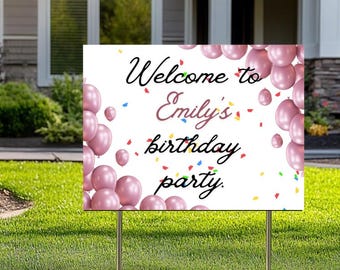 Birthday Yard Sign – Custom Name & Age | Personalized Lawn Sign for Party Decorations | Outdoor Celebration |  Birthday banner