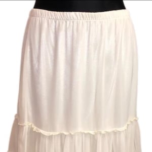 Soim White & Beige Vintage Ruffles Coquette Mini Skirt Size M