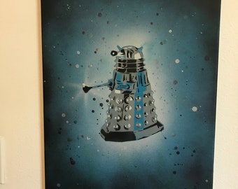 Dr. Who DALEK Stencil Original Painting Multi-Layer ART by Beau Pope Spray Paint