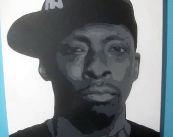 Pete Rock NYC New York - They Reminisce ~ Original Stencil Painting by Beau Pope Canvas Portrait