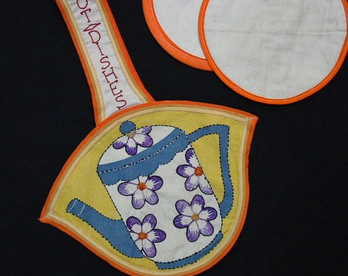 Vintage Hot Pad Holder hot Dishes Embroidered With Etsy