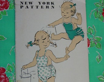 Vintage New York  Pattern No.1409 c.1950's  Toddler Sun Suit, Size 2 Uncut