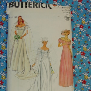 Vintage Butterick Pattern No.4235 Bridal Gown Size 10, Uncut
