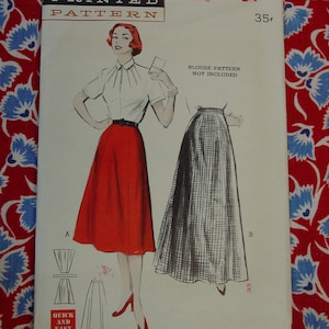 Vintage Pattern c.1950&#39;s Butterick No.6003 6 Gore Skirt, 2 Lengths Size 24 Waist