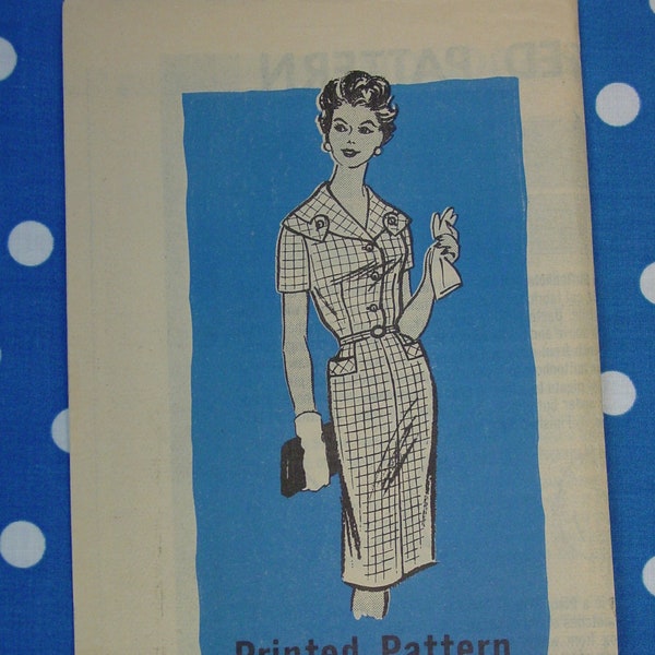 Vintage Pattern c.1950's Mail Order No.9032 Dress, Size 18 1/2 Bust 39