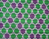 Fun Vintage Feedsack Fabric 17 1 2 x 32 1 2 quot Green Purple Dots, Black White Stripe