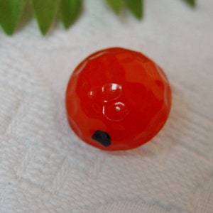 Fun Vintage Bakelite Realistic Button Chunky Shiny Bright Orange Fruit