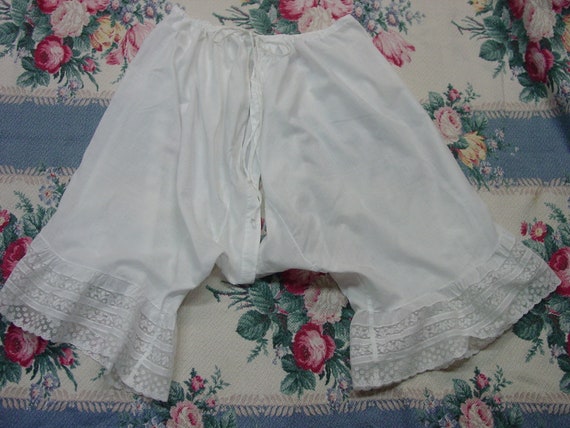 Pretty Pair Antique Edwardian Split Pantaloons Sh… - image 1