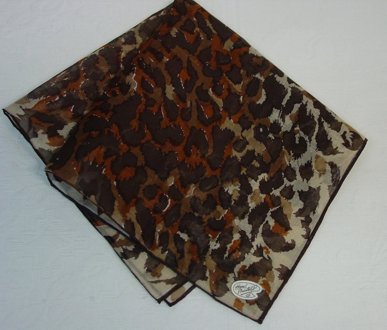 Shades of Brown Neat Vintage Hanky,Handkerchief 16 Unused with Labels Made in Japan Hand Painted