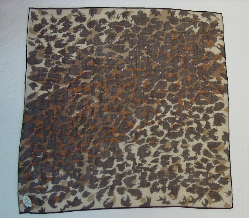 Shades of Brown Neat Vintage Hanky,Handkerchief 16 Unused with Labels Made in Japan Hand Painted