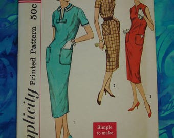 Vintage Pattern c.1958 Simplicity No.2576 Junior Size 13 Bust 33 Uncut