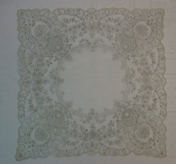 Exquisite Vintage Bridal Handkerchief Made in Mad… - image 2