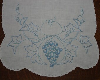 sachin and babi light blue dress Set of 3 Embroidered Dresser Scarves, Antimacassar Set