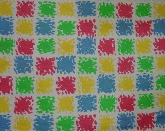 Pretty Vintage Feedsack Fabric 22 1/2 x 36" Colorful Squares