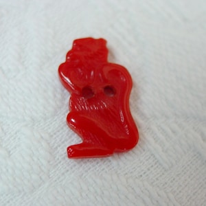 Cute Vintage Bakelite Realistic Button  Red Monkey