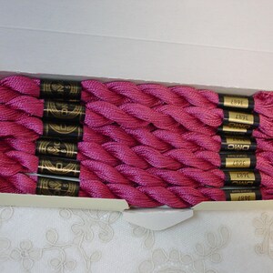 Vintage DMC Perle Cotton Thread No.5 Color # 3687 In Original Box 8 Skeins Made in France
