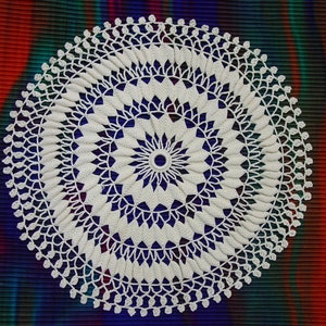 Outstanding Vintage Hand Crocheted Doily, 12&quot; Cream Color
