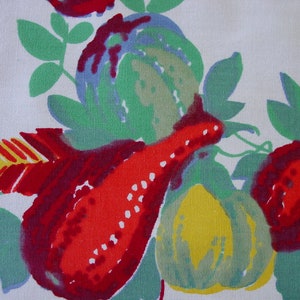 Super Vintage Wilendur Tablecloth Manjares 49 x 54 Bright Gourds, Pottery and Stripe Fiesta Time image 6