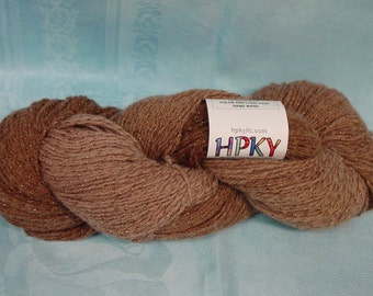 Skein HPKY Hand Painted Yarn Baby Alpaca,Merino,360 yards Gold Glitter Sand Color