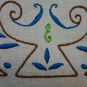 2 Antique Vintage Linen Pouches/Cases with Beautiful Embroidery, Monograms image 2