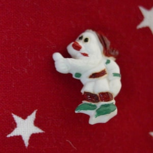 Vintage Realistic Buttons Plastic Dwarf from Snow White Movie,  3/4&quot; Painted Accents 6 Available