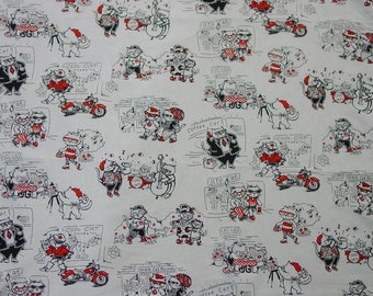 Fun Vintage Novelty Fabric CATS and MORE CATS 3 Yards 8"  45" Wide