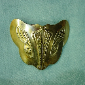 Antique Brass Butterfly Buckle Art Deco Designs 2 1/8 x 3&quot; Marked Patented 1908