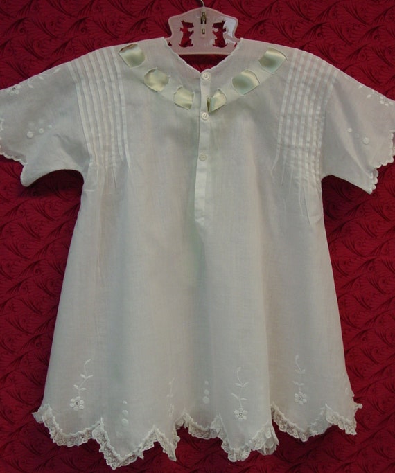 Exceptional Antique Baby Dress c.1900 Tucks, Embr… - image 9