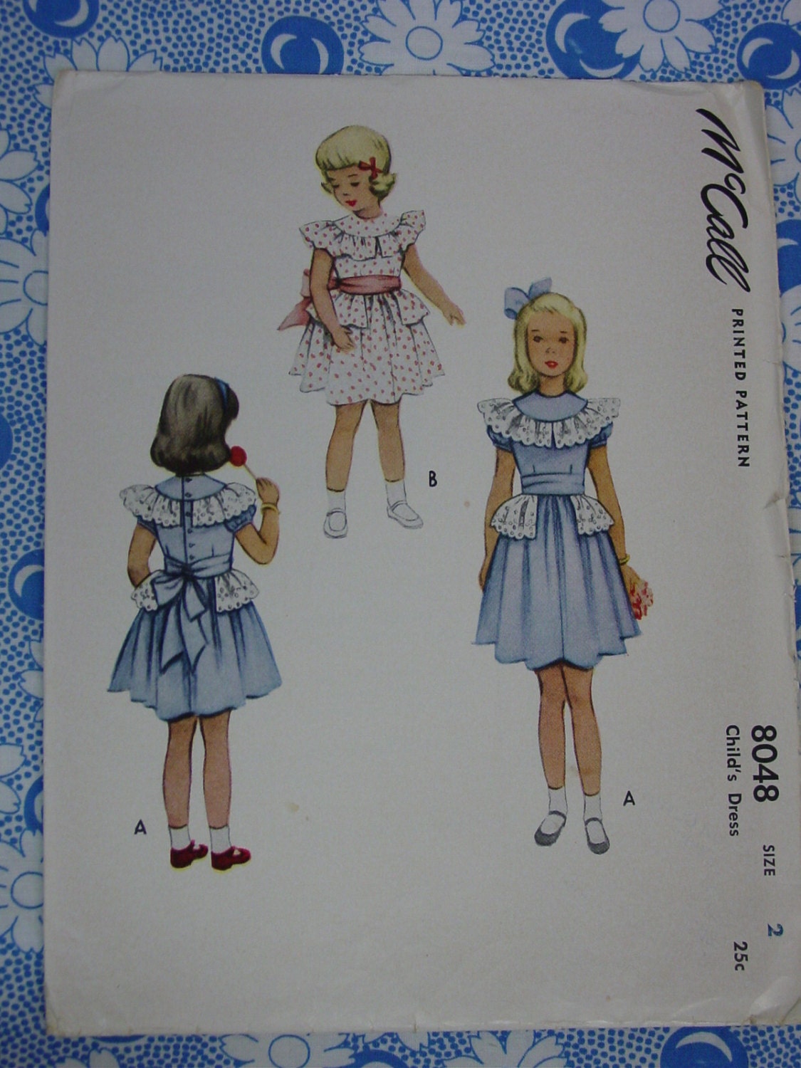 Vintage Pattern C.1950 Mccall No. 8048 Girls Dress Size 2 - Etsy