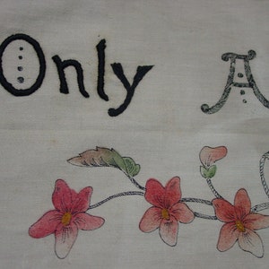 Vintage/Antique Motto Victorian Pillow Top to Finish Embroidery Only a Breath of Violets image 4