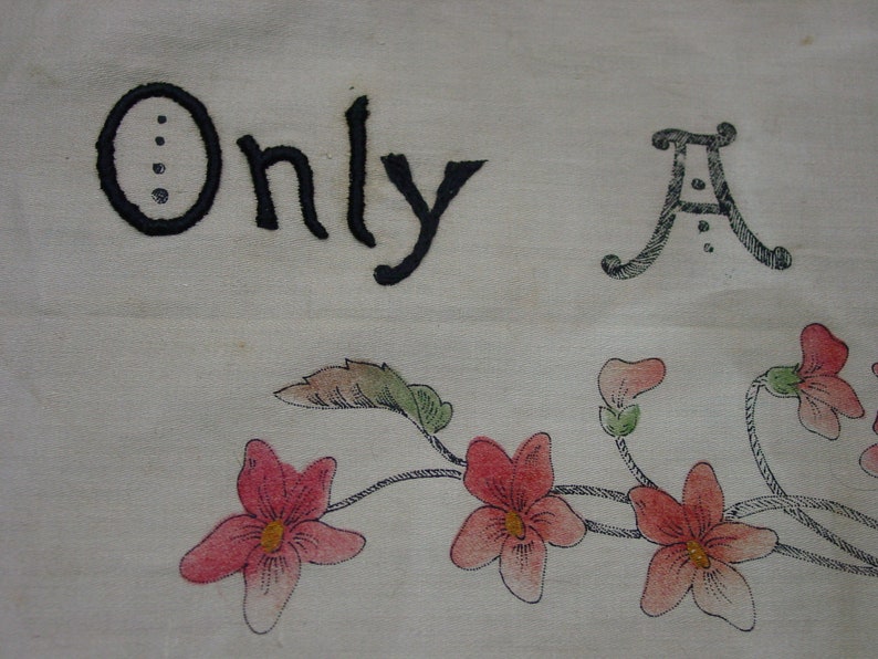 Vintage/Antique Motto Victorian Pillow Top to Finish Embroidery Only a Breath of Violets image 4