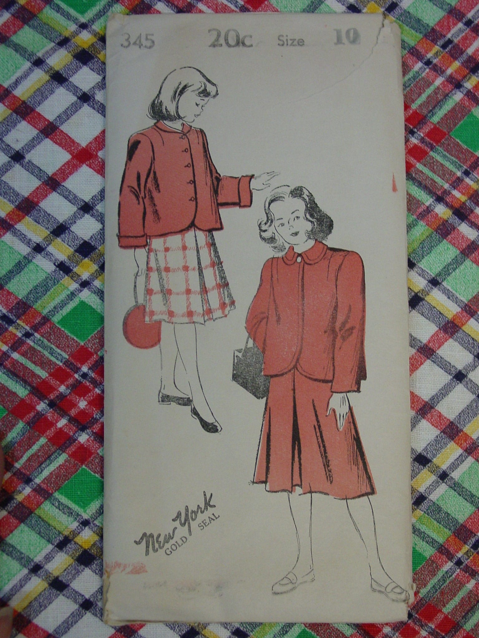 Vintage New York Pattern C.1950's No.345 Girls Skirt and Vintage New York Pattern C.1950's No.345 Girls Skirt and
