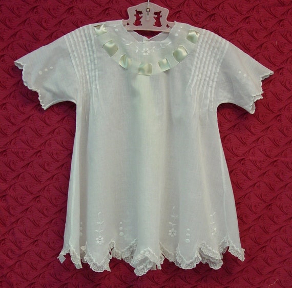 Exceptional Antique Baby Dress c.1900 Tucks, Embr… - image 1