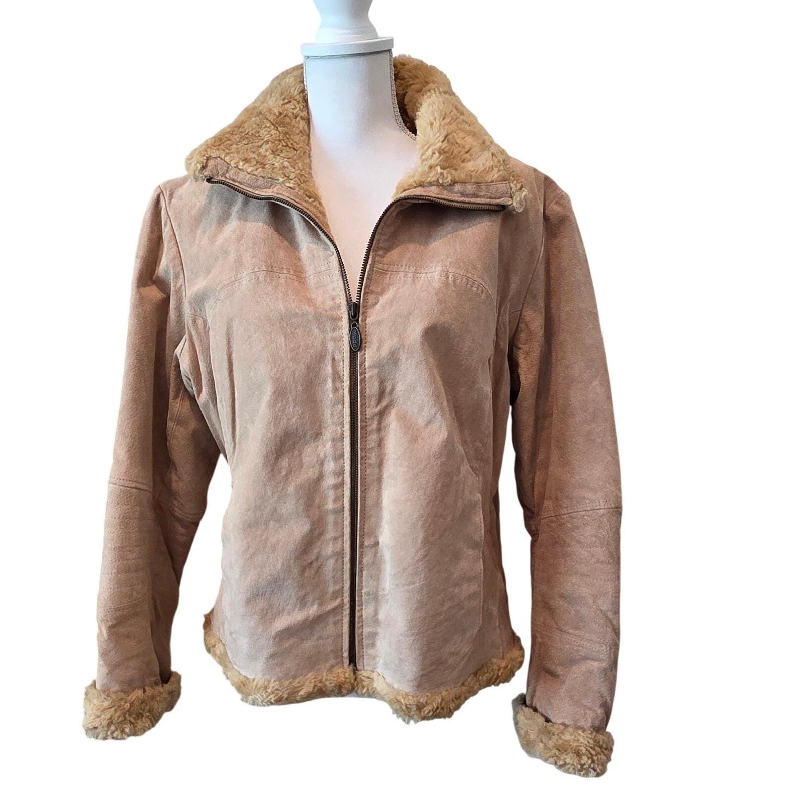 Y2k Fur Trim Leather Jacket - Etsy