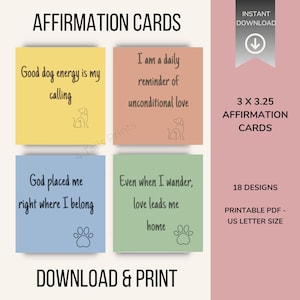 Affirmation Cards Printable | Dog Affirmation Cards | Faith Affirmations for Pet Moms | Dog Mom Gift | Instant Download
