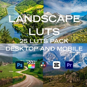 25 Landscape LUTs Pack |Cinematic Travel & Nature Color Grading | Professional LUTs for DaVinci Resolve, Premiere Pro, Final Cut Pro, CapCut