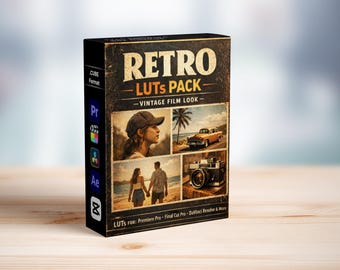 Retro LUTs Pack – Vintage Film Look, 90s Cinema Tones (Digital Download)