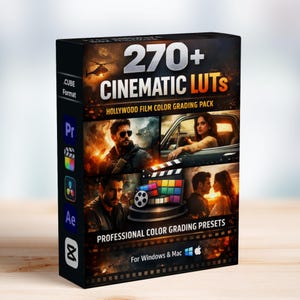 300+ Cinematic LUTs bundle pack | Best for Reels, V-logs & video color grading | Digital Download