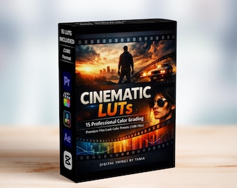 15+ Cinematic LUTs Pack – Professional Color Grading Presets (CUBE Files)