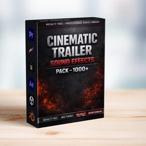 1000+ ljudeffekter-paket, filmiskt ljudeffektpaket för innehållsskapande, digital nedladdning