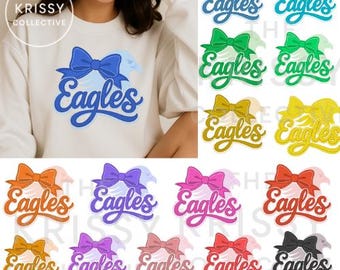 Eagles PNG | College School Spirit Design | Eagles Mascot Bow | Team Pride Graphic | Coquette Style | Digital Download for T-Shirts & Crafts
