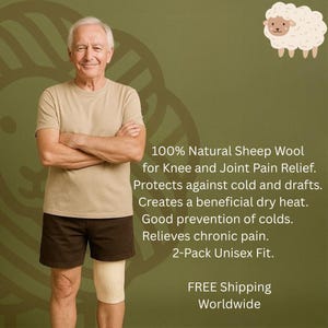 Merino Wool Knee Sleeve: Joint Pain Relief, Warm Knit Knee Pads