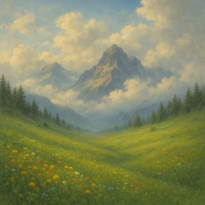 MountainDreaming – 5 Serene Mountain Digital Prints, Alpine Nature Art